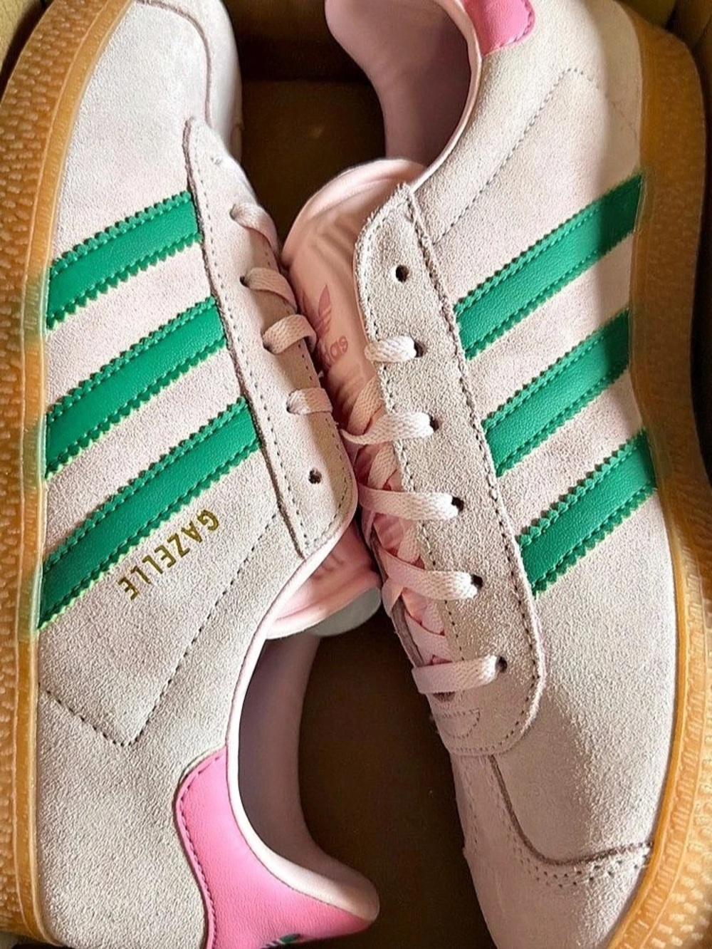 adidas Gazelle Sneakers Pink & Green US 6 NWT